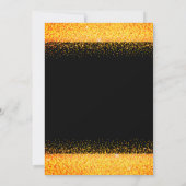 80歳の誕生日パーティー ゴールド ブラック グリッター 招待状 (裏面)