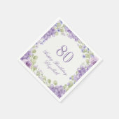 80歳の誕生日パーティー ナプキン 高級感のある紫の花 スタンダードカクテルナプキン (角)