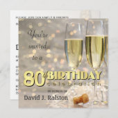 80歳の誕生日パーティー-パーソナライズされた招待状 招待状 (正面/裏面)