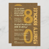 80歳の誕生日パーティー モダングランジ「Eighty Rocks」 招待状 (正面/裏面)