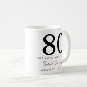 80歳の誕生日パーティー 名前 日付 コーヒーマグカップ (正面右)