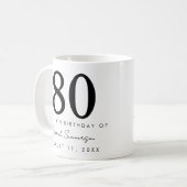 80歳の誕生日パーティー 名前 日付 コーヒーマグカップ (正面左)