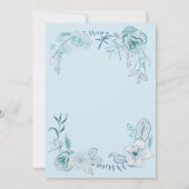 80歳の誕生日パーティー、埃っぽい青い水彩フローラ 招待状 (裏面)