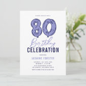 80歳の誕生日パーティー 招待状 (スタンド正面)