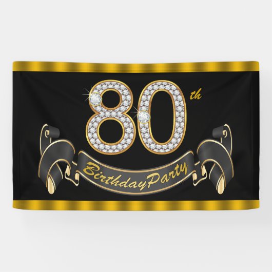 80歳の誕生日パーティー 横断幕 (横)