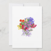 80歳の誕生日パーティー 花のモダンな招待状 招待状 (裏面)