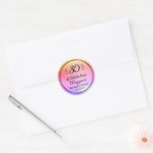 80歳の誕生日パーティー「80歳でファビュラス」 ラウンドシール (封筒)