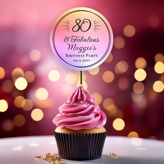 80歳の誕生日パーティー「80歳でファビュラス」 ラウンドシール
