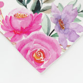 80歳の誕生日ピンクのフローラフリースブランケット フリースブランケット (角)