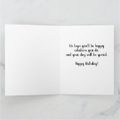 80歳の誕生日ピンク水彩花カード カード (内部)