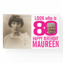 80歳の誕生日ピンク80歳のカスタム写真が今