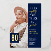 80歳の誕生日フォイル招待状 箔招待状 (正面)