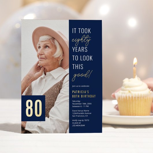 80歳の誕生日フォイル招待状 箔招待状