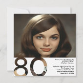80歳の誕生日フォトインビテーション - 5.25 x 5.25 招待状 (正面)