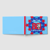 80歳の誕生日フォトスター赤いブルーのゲストブック ゲストブック (全面)