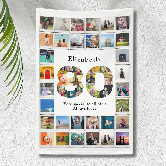 80歳の誕生日フォトテンプレート 横断幕