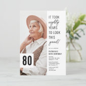 80歳の誕生日フォトパーティー招待状 招待状 (スタンド正面)