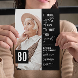 80歳の誕生日フォトパーティー招待状 招待状