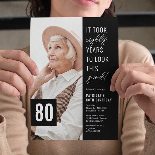 80歳の誕生日フォトパーティー招待状 招待状