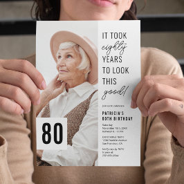 80歳の誕生日フォトパーティー招待状 招待状