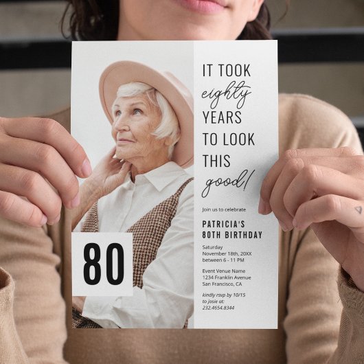 80歳の誕生日フォトパーティー招待状 招待状