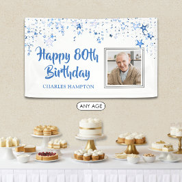 80歳の誕生日フォトブルースターズ オーダーメイドバナー 横断幕