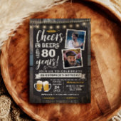 80歳の誕生日フォト招待状 Cheers and Beers 招待状
