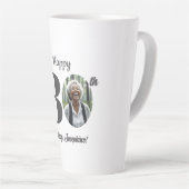80歳の誕生日フォト カフェラテマグ (右アングル)