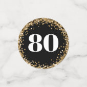 80歳の誕生日フォト ゴールド コンフェティ コンフェッティ (スモール正面)