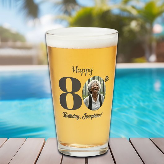 80歳の誕生日フォト タンブラーグラス