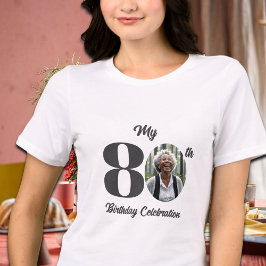 80歳の誕生日フォト トライブレンドTシャツ