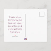 80歳の誕生日フローラモダン80歳のパーティー 案内ポストカード (裏面)