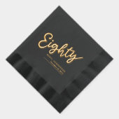 80歳の誕生日ブラック&金ゴールド 箔ナプキン (右)