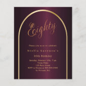 80歳の誕生日ブルゴーニュ金ゴールドアーチ招待 (正面)