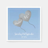 80歳の誕生日ブルーバルーンナプキン スタンダードカクテルナプキン (正面)