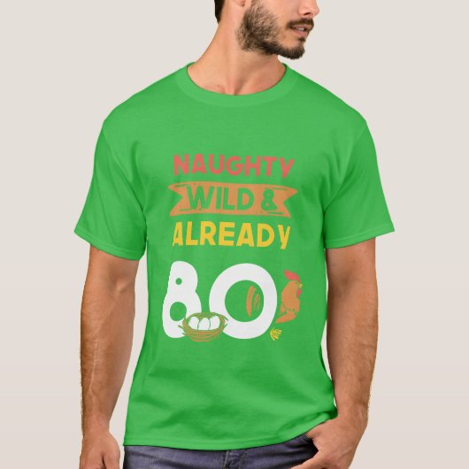 80歳の誕生日プレゼント 女性 チキンガール Tシャツ (正面)
