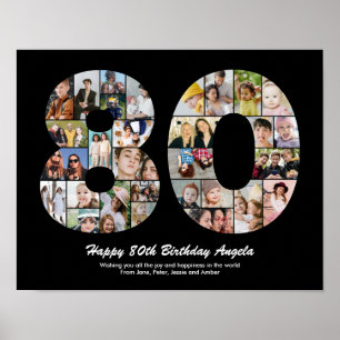 80歳の誕生日プレゼント 思い出の写真コラージュ ポスター