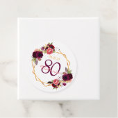 80歳の誕生日ホワイトフローラ金ゴールドジオブルゴーニュ名 フェイバータグ (インサイチュ)