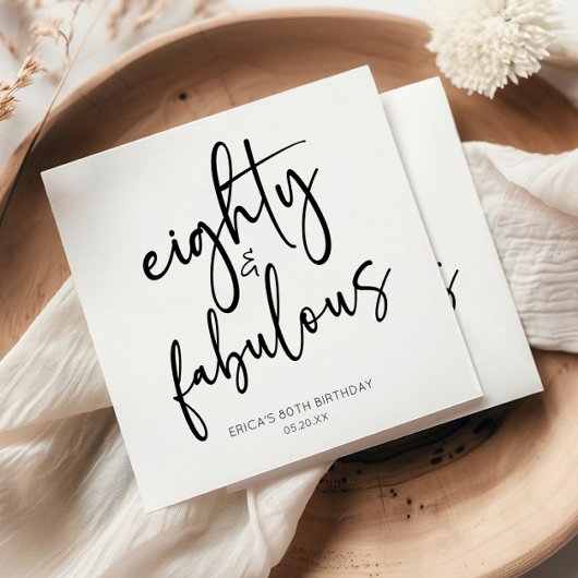 80歳の誕生日ミニマルパーティー スタンダードカクテルナプキン