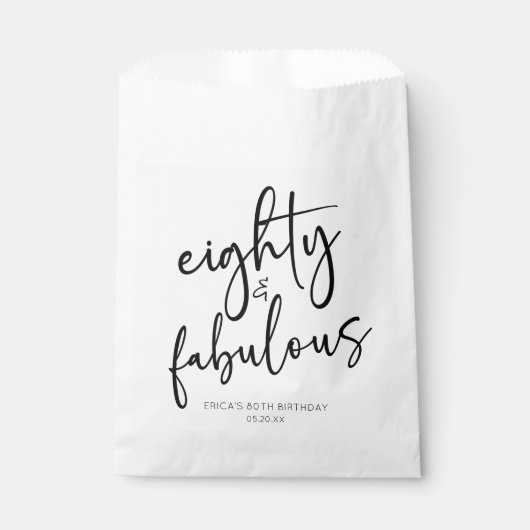 80歳の誕生日ミニマルパーティー フェイバーバッグ (正面)