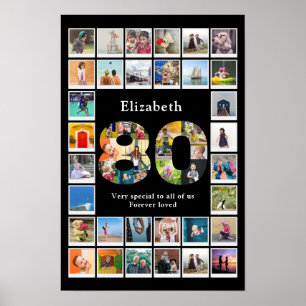80歳の誕生日写真テンプレート ポスター
