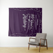 80歳の誕生日写真用背景　紫と銀 タペストリー (インサイチュ(横))