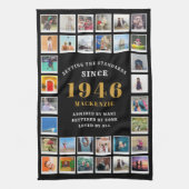 80歳の誕生日家族の思い出フォトコラージュ キッチンタオル (縦)