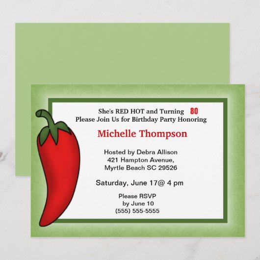 80歳の誕生日招待状 招待状 (正面/裏面)