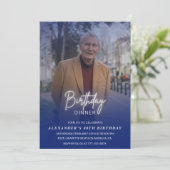 80歳の誕生日招待状 誕生日ディナー 写真 男性 招待状 (スタンド正面)