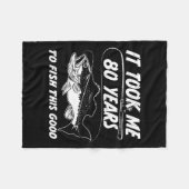 80歳の誕生日漁師が80回目の贈り物 フリースブランケット (正面(横))