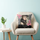 80歳の誕生日白黒ストライプ写真 クッション (椅子)