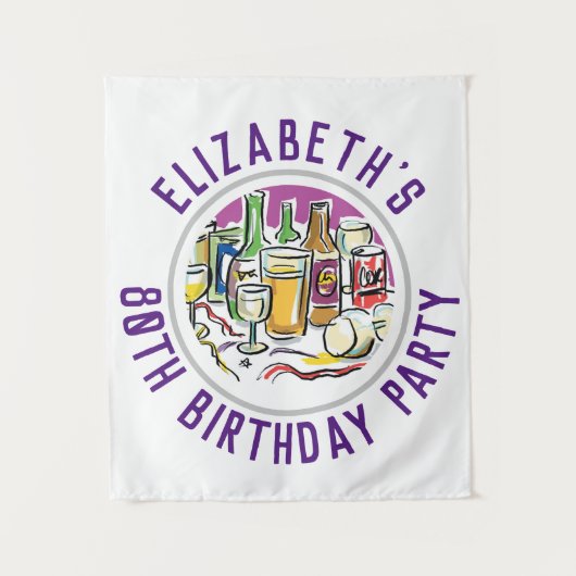 80歳の誕生日記念タペストリー タペストリー (正面)