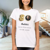 80歳の誕生日金ゴールド写真 Tシャツ