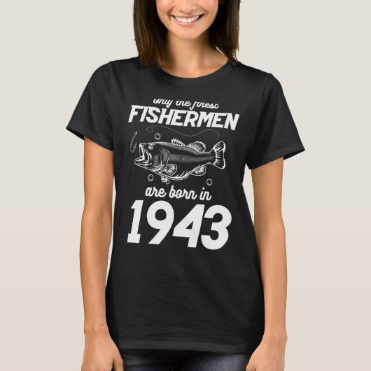 80歳の誕生日魚釣り80歳の漁師1943 3 Tシャツ (正面)